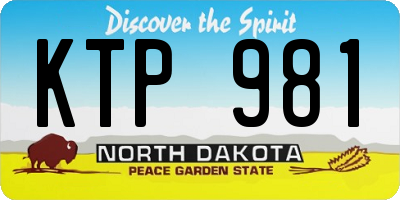 ND license plate KTP981