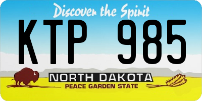 ND license plate KTP985