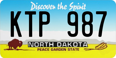 ND license plate KTP987