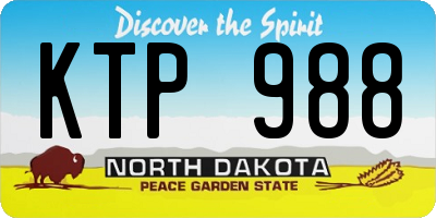 ND license plate KTP988