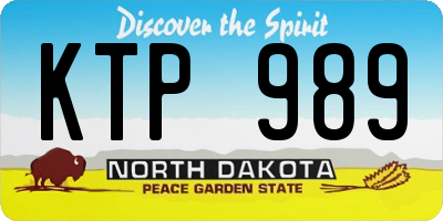 ND license plate KTP989