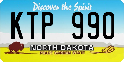 ND license plate KTP990