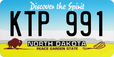 ND license plate KTP991
