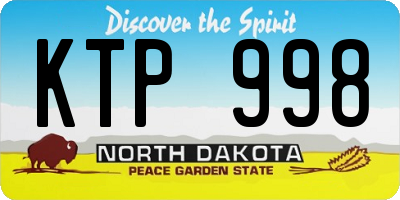 ND license plate KTP998