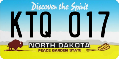ND license plate KTQ017