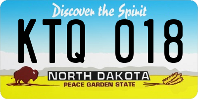 ND license plate KTQ018
