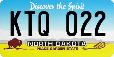 ND license plate KTQ022