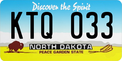 ND license plate KTQ033