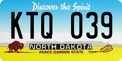 ND license plate KTQ039