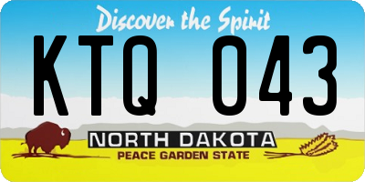 ND license plate KTQ043