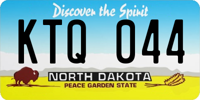 ND license plate KTQ044