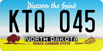 ND license plate KTQ045