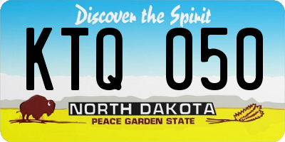 ND license plate KTQ050