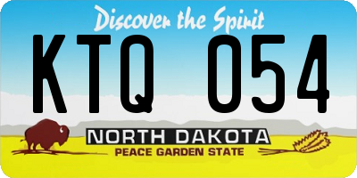 ND license plate KTQ054