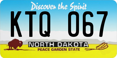 ND license plate KTQ067