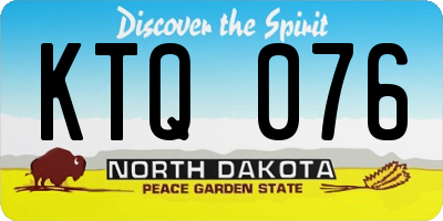ND license plate KTQ076