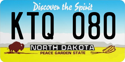 ND license plate KTQ080