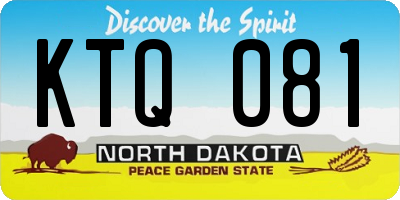 ND license plate KTQ081