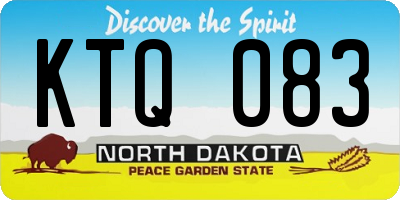 ND license plate KTQ083