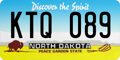 ND license plate KTQ089