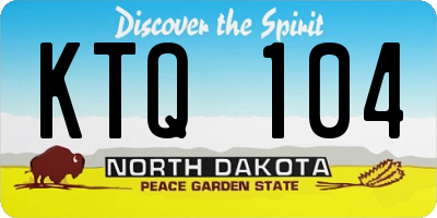 ND license plate KTQ104