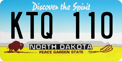 ND license plate KTQ110