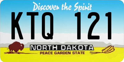 ND license plate KTQ121