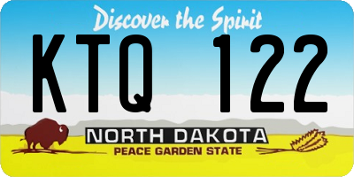 ND license plate KTQ122