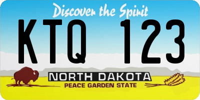ND license plate KTQ123