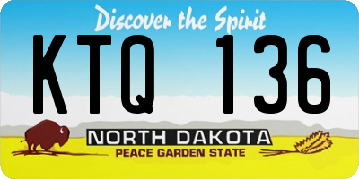 ND license plate KTQ136