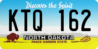 ND license plate KTQ162