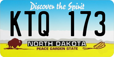 ND license plate KTQ173