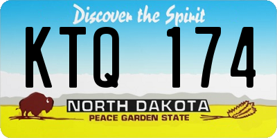 ND license plate KTQ174