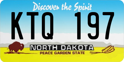 ND license plate KTQ197