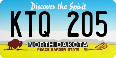ND license plate KTQ205