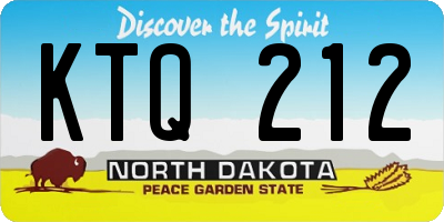 ND license plate KTQ212
