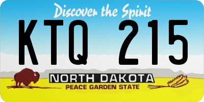 ND license plate KTQ215