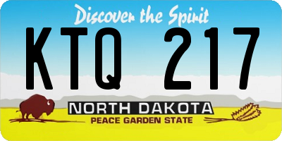 ND license plate KTQ217