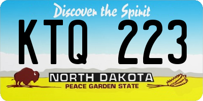 ND license plate KTQ223
