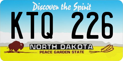 ND license plate KTQ226