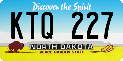 ND license plate KTQ227