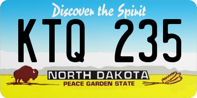ND license plate KTQ235