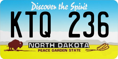 ND license plate KTQ236
