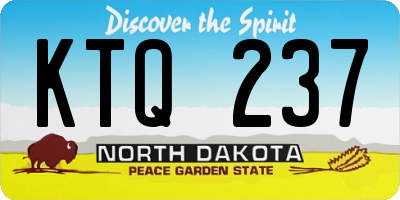 ND license plate KTQ237