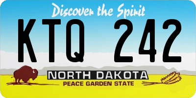 ND license plate KTQ242