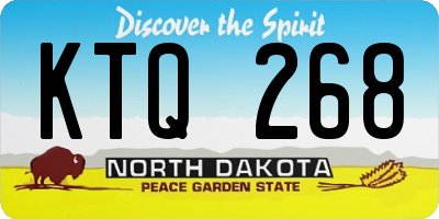 ND license plate KTQ268