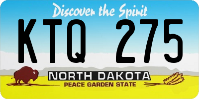 ND license plate KTQ275