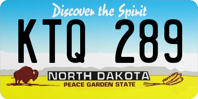 ND license plate KTQ289