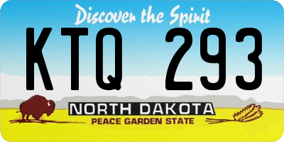ND license plate KTQ293