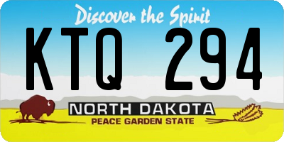 ND license plate KTQ294